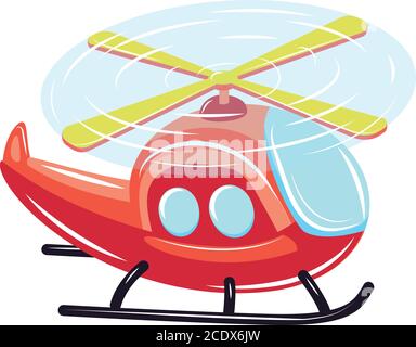 Flying helicopter icon. Cartoon of flying helicopter vector icon for web design isolated on white background Stock Vector