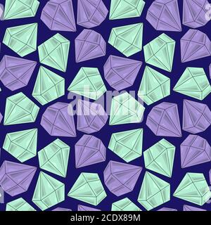 Seamless pattern with blue and purple diamonds Stock Vector