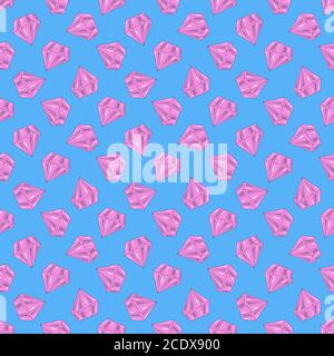 Seamless pattern with pink diamonds Stock Vector