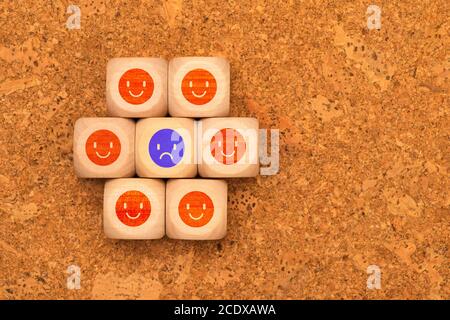 Emojis with good and bad mood Stock Photo