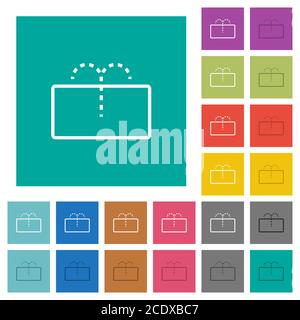 Rear window washer multi colored flat icons on plain square backgrounds. Included white and darker icon variations for hover or active effects. Stock Vector