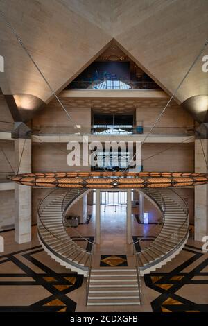 The Museum of Islamic art in Doha, Qatar  interior view showing the main hall Stock Photo