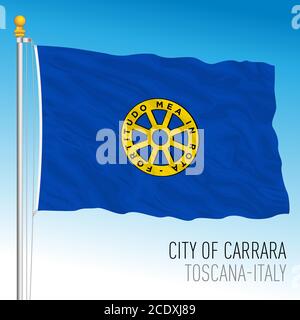 Carrara official flag of the city and municipality, Tuscany, Italy, vector illustration Stock Vector