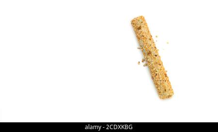Wafer rolls with nut on a white background. Stock Photo