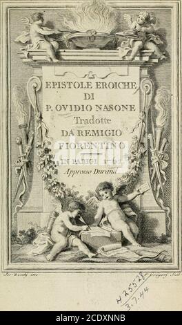 . Epistole eroiche di P. Ovidio Nasone . yitiiiii|iiiiii|i.iiiiiiiiiiiiiHiiiiiWMiiii(imiii!iiEM^^ Stock Photo