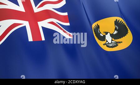 The waving flag of South Australia . High quality 3D illustration. Perfect for news, reportage, events. Stock Photo