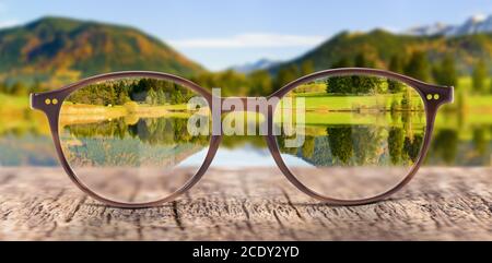 eye glasses with correction of blur Stock Photo