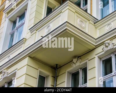 Balcony on a renovated old building in Berlin, Germany Stock Photo