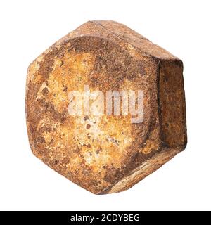 Rusty bolt head isolated on white background Stock Photo