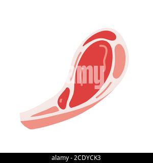 Raw lamb meat, isolated realistic vector illustration, fresh red sheep meat, isolated icon Stock Vector