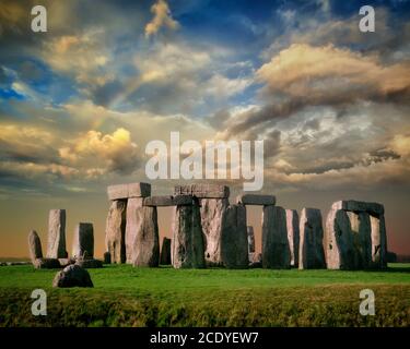 GB - WILTSHIRE: Ancient Stonehenge, a UNESCO World Heritage Site Stock Photo