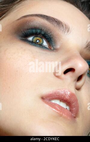 Closeup macro shot of human female eye.