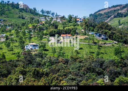 Ooty city aerial view, Ooty (Udhagamandalam) is a resort town in the Western Ghats mountains, in India's Tamil Nadu state. Stock Photo