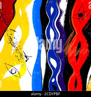 abstract pattern background, with waves, strokes and splashes, grungy Stock Vector