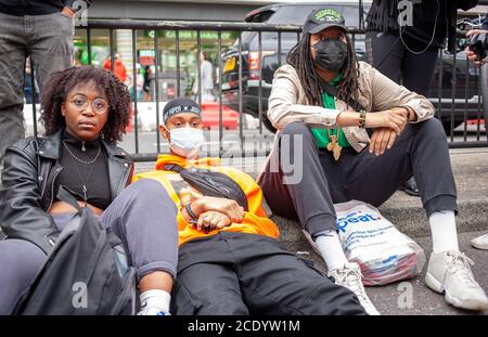 London, UK. 30th August 2020. Million people march from Notting Hill to Hyde Park. Protesting continues against Police brutality in the US and UK Credit: Neil Atkinson/Alamy Live News. Stock Photo