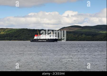 Islay Ferry Finlaggan arriving at Kennacraig Terminal Scotland UK Stock Photo