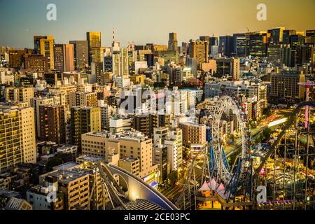 Sunset from the Bunkyo Civic Center (Tokyo area) Stock Photo