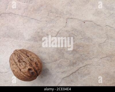 walnuts with white marble background. high quality image. food Stock Photo