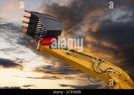 construction site with excavator Stock Photo