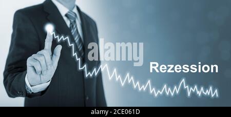 businessman shows chart of stock market Stock Photo