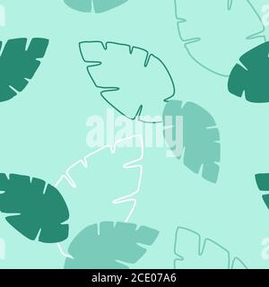 Leaves Pettern Design vector. Seamless tropical leaves pattern Stock Vector