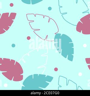 Leaves Pettern Design vector. Seamless tropical leaves pattern Stock Vector