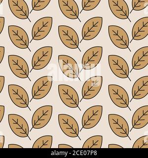 Seamless pattern with stylized leaves. Vector illustration Stock Vector