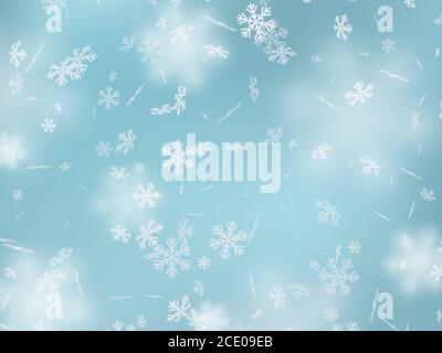 Falling snowflakes with blur effect. Stock Vector