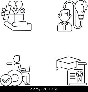 Business occupation linear icons set Stock Vector