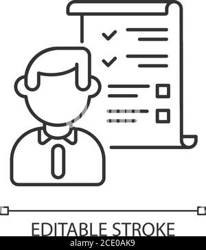 Demands list linear icon Stock Vector