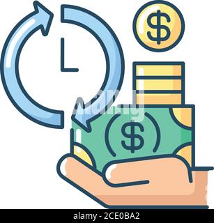 Apply for loans RGB color icon Stock Vector