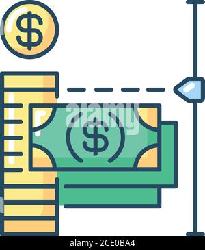 Transaction limit RGB color icon Stock Vector