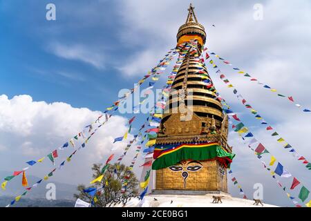 The Swayambhu Maha Chaitya stupa Stock Photo