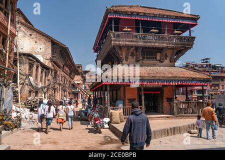 Bhaktapur/Nepal-19.03.2019:The view on Bhaktapur Durbar Square Stock Photo