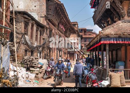 Bhaktapur/Nepal-19.03.2019:The view on Bhaktapur Durbar Square Stock Photo