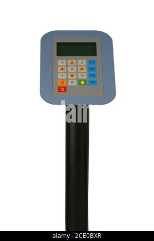 Electronic access control system. Electronic ID card reading device. Electronic door access system with LCD screen. Stock Photo