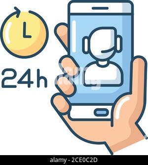 Customer care RGB color icon Stock Vector