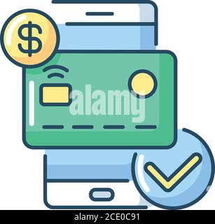 Check balances RGB color icon Stock Vector
