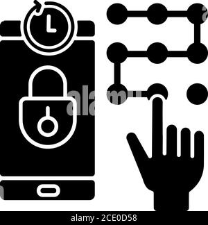 Request new PIN black glyph icon Stock Vector