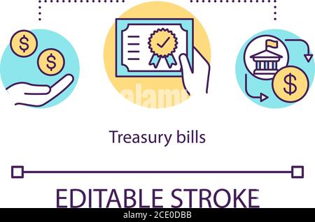 Treasury bills concept icon Stock Vector