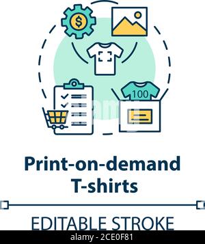 Print on demand T shirts concept icon Stock Vector