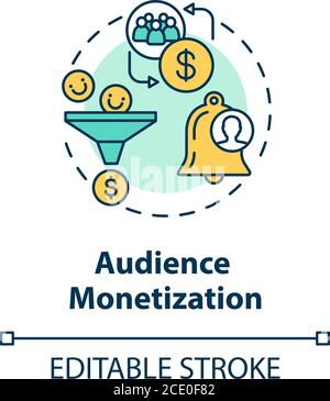 Audience monetization concept icon Stock Vector