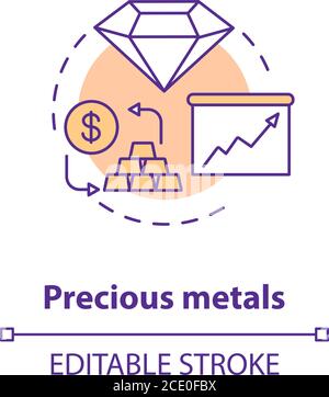 Precious metals concept icon Stock Vector