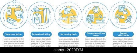 Skin cancer prevention vector infographic template Stock Vector