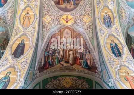 Kazan/Russia-05.07.20:Inside the orthodox church in kazan kremlin in Tatarstan Stock Photo