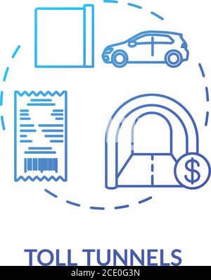 Road cost concept icon Stock Vector