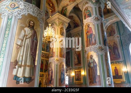 Kazan/Russia-05.07.20:Inside the orthodox church in kazan kremlin in Tatarstan Stock Photo