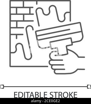 Wall putty linear icon Stock Vector