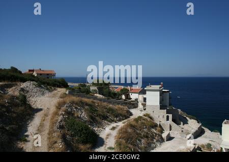 Turkey's most beautiful city of Karaburun town of Izmir. Beautiful coastal town of Karaburun. The most beautiful beaches on the coast of Karaburun. Stock Photo