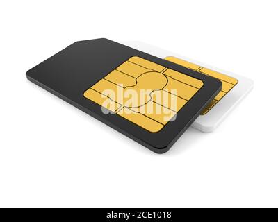 SIM cards isolated on white background Stock Photo